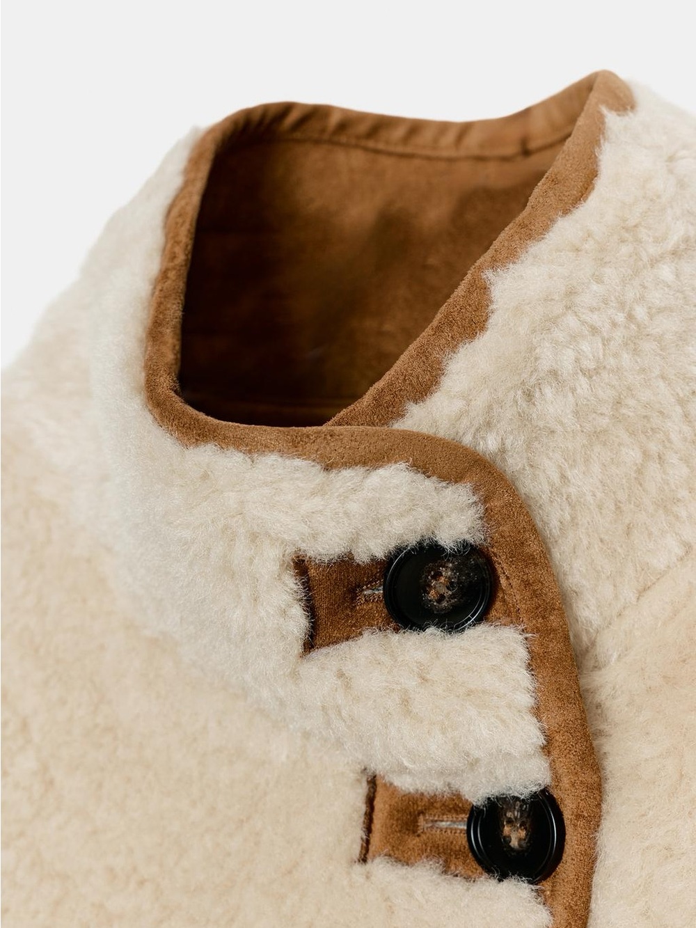 Zara Suede Shearling Reversible Double-Faced Sherpa Jacket - Picture 8 of 13